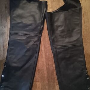 Men's Black Leather Chaps -
